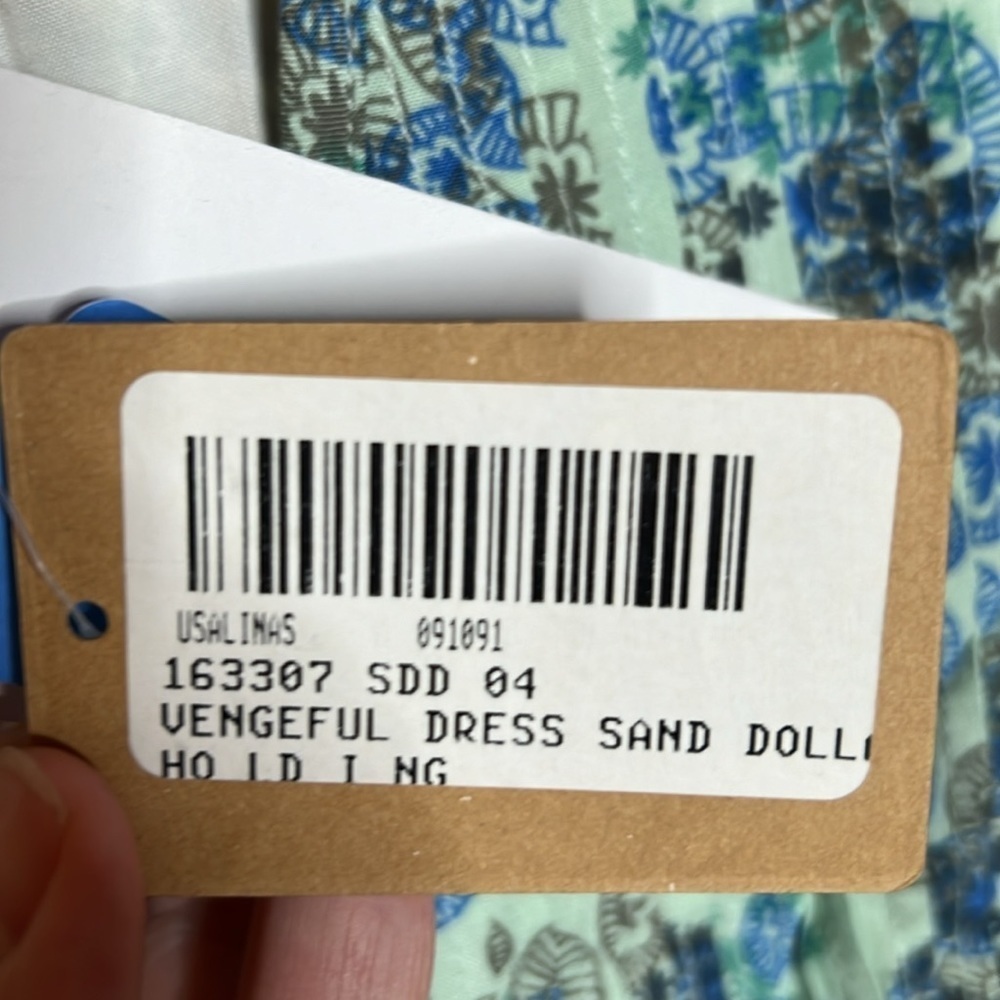 Carve Designs Vengeful Blue V-Neck Flutter Cap Sleeve Dress Sand Dollars Size 4 - Picture 6 of 11